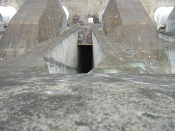 from spillway looking down